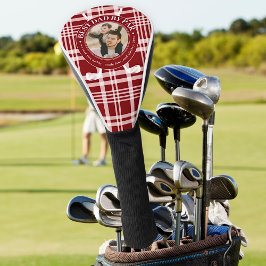 Beste vader van Par Buffalo Plaid Vaderdag Foto Golfheadcover