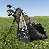 Beste vader van Par Custom Foto Golf Towel Golfhanddoek (Groen)