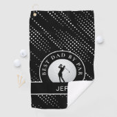 Beste vader van Par Custom Male Golfer Black & Whi Golfhanddoek (Insitu)