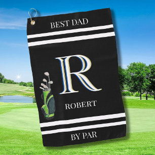 Beste vader van Par Custom Monogram Name Clubs Gol Golfhanddoek