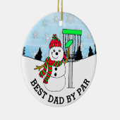 Beste vader van Par Disc Golf Kerstmis Keramisch Ornament (Rechts)