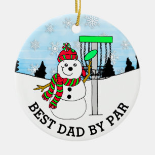 Beste vader van Par Disc Golf Kerstmis Keramisch Ornament