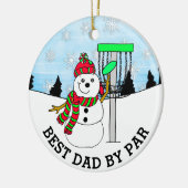 Beste vader van Par Disc Golf Kerstmis Keramisch Ornament (Links)