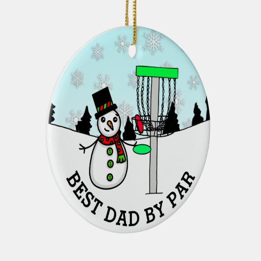 Beste vader van Par Disc Golf Kerstmis Keramisch Ornament (Rechts)