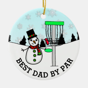 Beste vader van Par Disc Golf Kerstmis Keramisch Ornament
