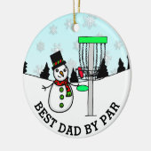 Beste vader van Par Disc Golf Kerstmis Keramisch Ornament (Links)