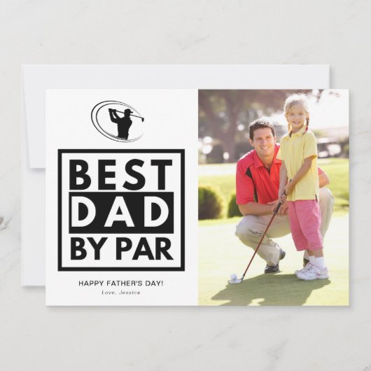 Beste vader van Par Foto Golfing Vaderdag  Feestdagenkaart (Voorkant)