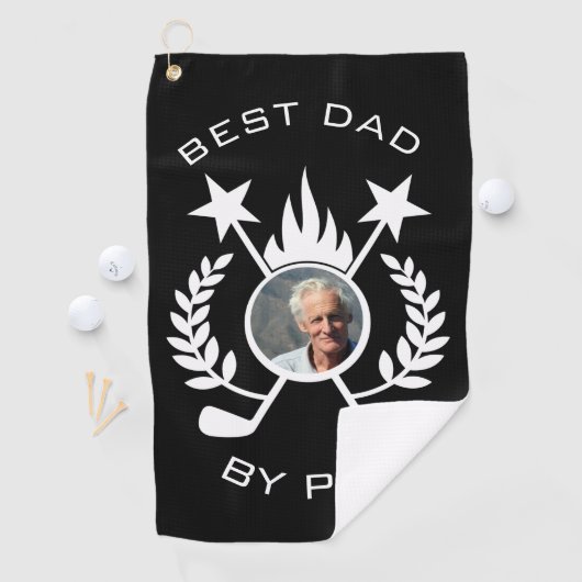 Beste vader van Par Foto Vader Gift Golf Towel Golfhanddoek (Insitu)