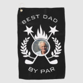 Beste vader van Par Foto Vader Gift Golf Towel Golfhanddoek (Voorkant)