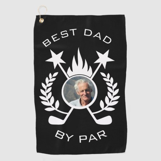 Beste vader van Par Foto Vader Gift Golf Towel Golfhanddoek (Voorkant)