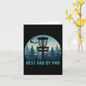 Beste vader van Par Funny Disc Golf Frisbee Golfer Kaart (Gele Bloem)
