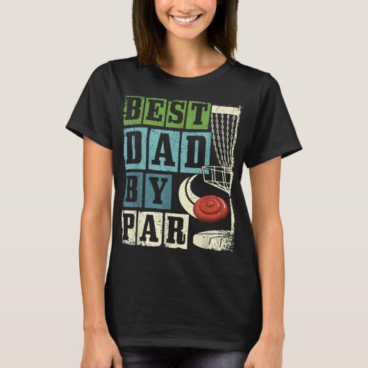 Beste vader van Par Funny Disc Golf Player Flying T-shirt (Voorkant)