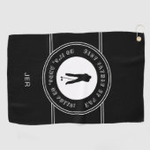 Beste vader van Par Funny Putts Mannen Golfer Blac Golfhanddoek (Horizontaal)