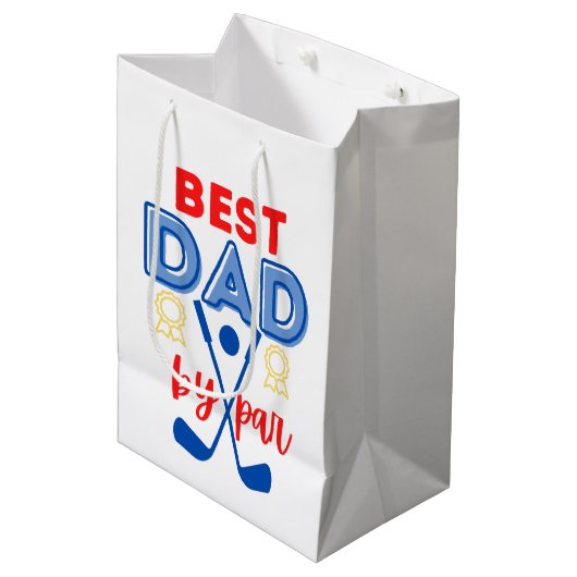 Beste vader van Par Gift Bag Medium Cadeauzakje (Voorkant Gekanteld)