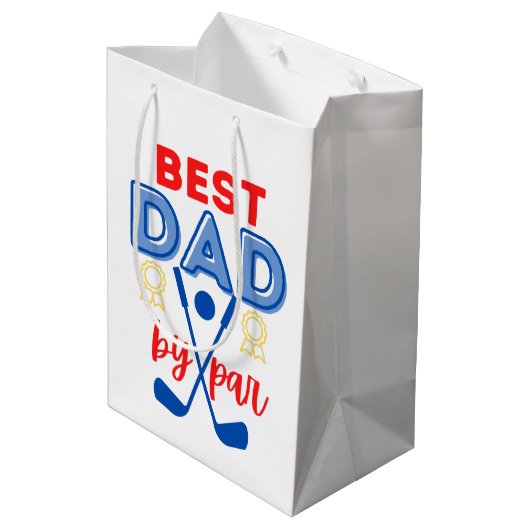 Beste vader van Par Gift Bag Medium Cadeauzakje (Achterkant Gekanteld)