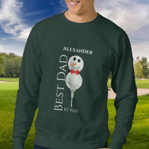 Beste vader van Par: Golf Ball Snowman met rood st Trui