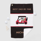 Beste vader van Par Golf Cart Monogram Golfhanddoek (Insitu)
