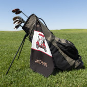 Beste vader van Par Golf Cart Monogram Golfhanddoek (Groen)