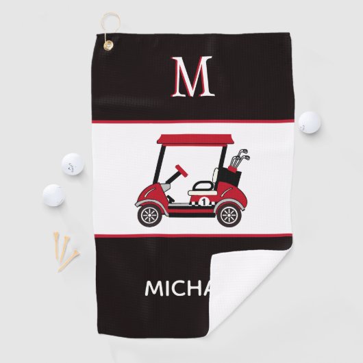 Beste vader van Par Golf Cart Monogram Golfhanddoek (Insitu)