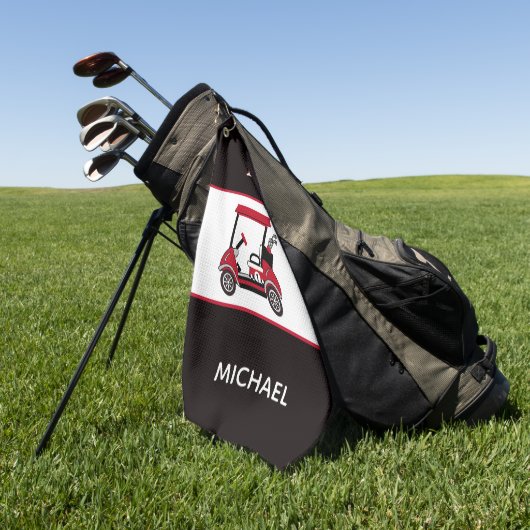 Beste vader van Par Golf Cart Monogram Golfhanddoek (Groen)