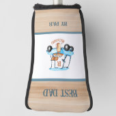 Beste vader van Par Golf Cart Monogram Name Putter Golfheadcover (Draai 90)