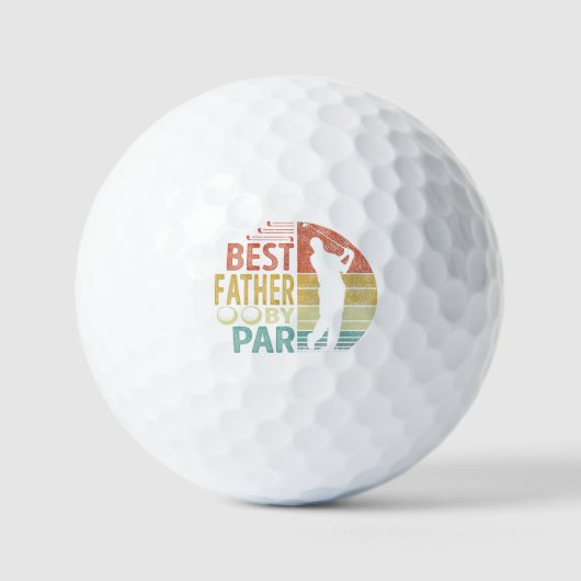 Beste vader van Par Golf Golfer Golfballen (Voorkant)