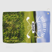 Beste vader van Par Golf Lover Vaderdag Golfhanddoek (Horizontaal)