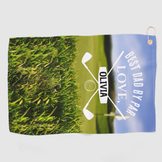 Beste vader van Par Golf Lover Vaderdag Golfhanddoek (Horizontaal)