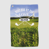 Beste vader van Par Golf Lover Vaderdag Golfhanddoek (Voorkant)