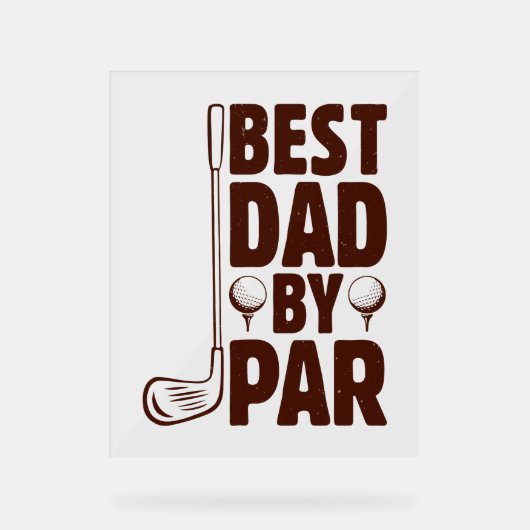 Beste vader van Par Golf papa Acryl Bord (Voorkant)