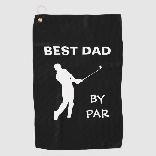 Beste vader van Par Golf papa Golfer Pun Vaderdag Golfhanddoek (Voorkant)