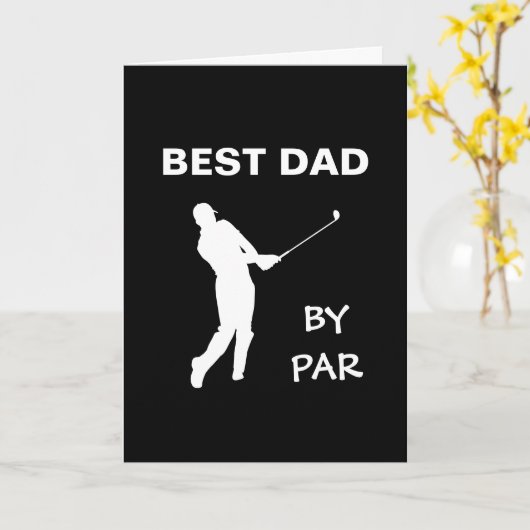 Beste vader van Par Golf papa Golfer Pun Vaderdag Kaart (Gele Bloem)