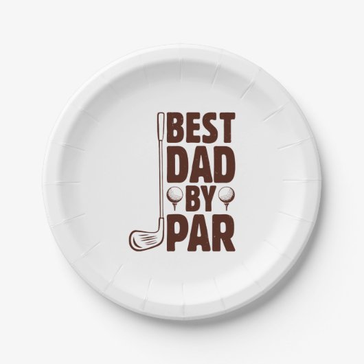 Beste vader van Par Golf papa Papieren Bordje (Voorkant)