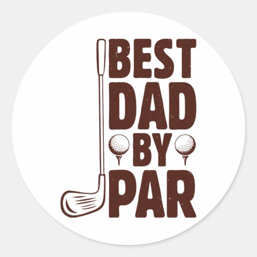 Beste vader van Par Golf papa Ronde Sticker (Voorkant)