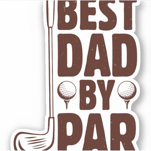 Beste vader van Par Golf papa Sticker (Voorkant)