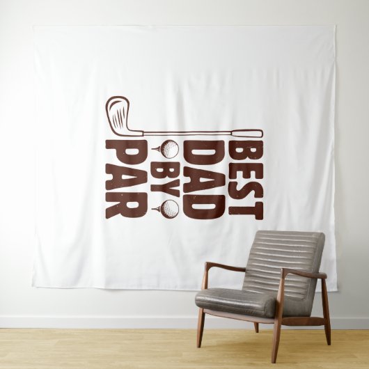 Beste vader van Par Golf papa Wandkleed (In Situ (horizontaal))