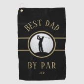 Beste vader van Par Golf Quote Monogramed Black Go Golfhanddoek (Voorkant)
