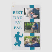 Beste vader van Par Golf Vader Foto Gift Golfhanddoek (Voorkant)