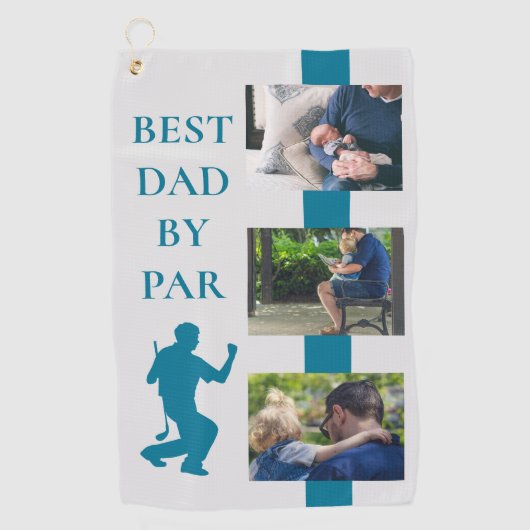 Beste vader van Par Golf Vader Foto Gift Golfhanddoek (Voorkant)