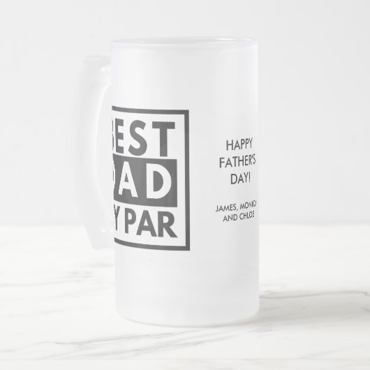 Beste vader van Par Golf Vaderdag Matglas Bierpul (Voorkant links)