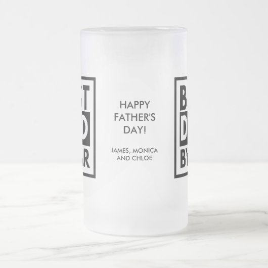Beste vader van Par Golf Vaderdag Matglas Bierpul (Center)