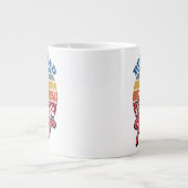 Beste vader van Par Golfer pa Retro Sunset Style Grote Koffiekop (Voorkant)