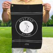 Beste vader van Par Golfer Pro Funny Black White M Golfhanddoek