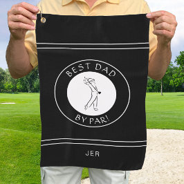Beste vader van Par Golfer Pro Funny Black White M Golfhanddoek