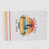 Beste vader van Par Golfing Fathers Day Papa Golfhanddoek (Horizontaal)