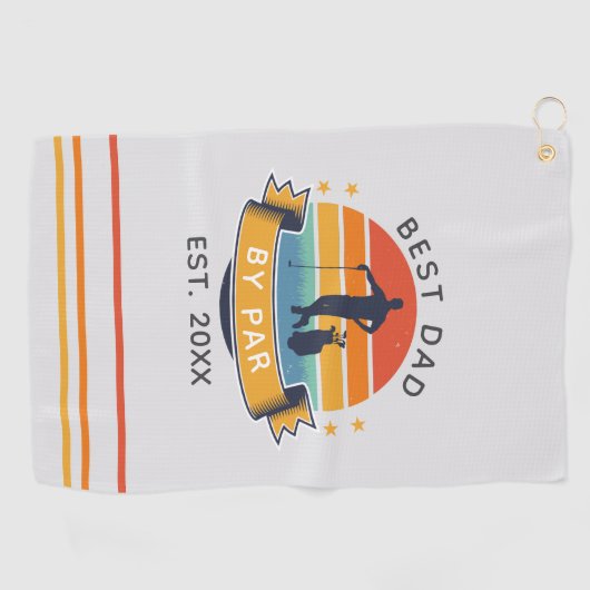 Beste vader van Par Golfing Fathers Day Papa Golfhanddoek (Horizontaal)