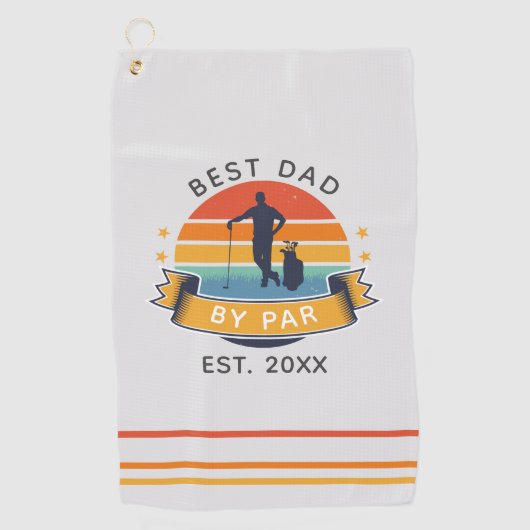 Beste vader van Par Golfing Fathers Day Papa Golfhanddoek (Voorkant)