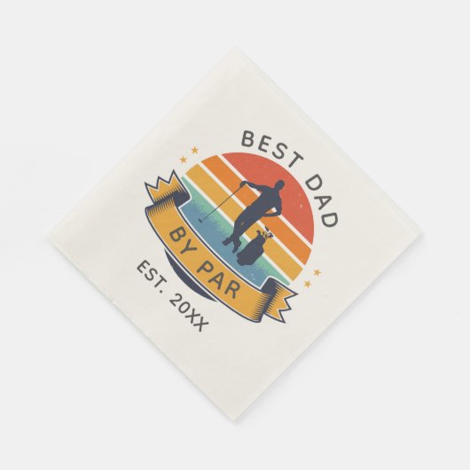 Beste vader van Par Golfing Fathers Day Retro Part Servet (Hoek)