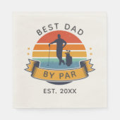 Beste vader van Par Golfing Fathers Day Retro Part Servet (Voorkant)