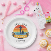 Beste vader van Par Golfing Sports Lover Birthday Papieren Bordje (Feest)